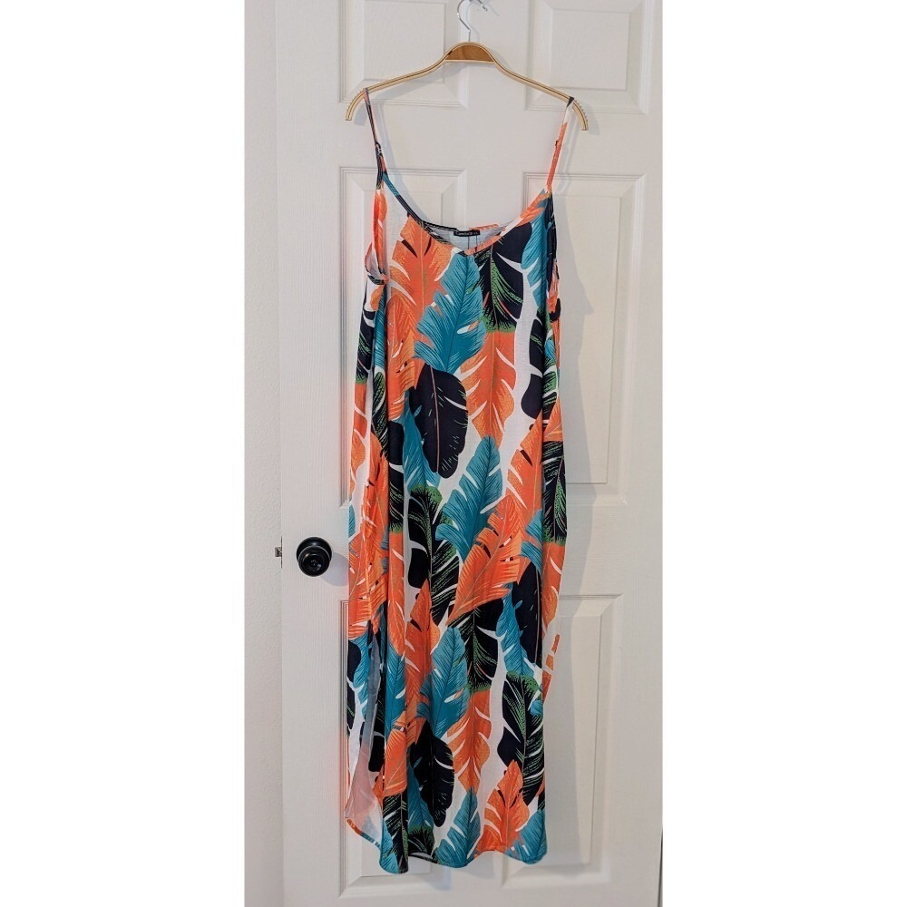 Camdoria Maxi Dress Tropical‎ Print Sleeveless Vacation Summer Dress XXL NWT - Picture 3 of 9